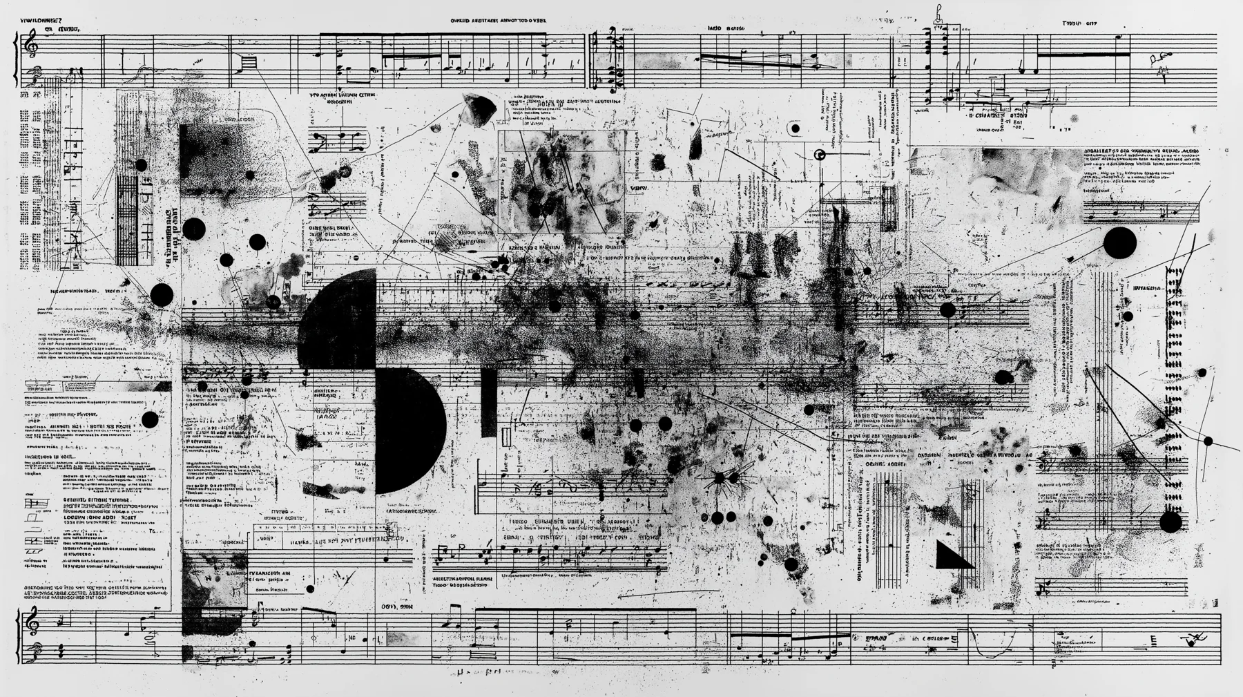Black-and-white graphic score by Arash Azadi